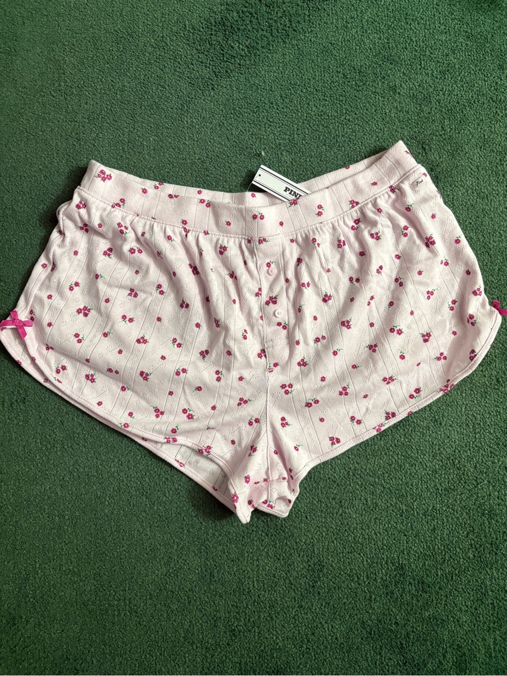 PINK Floral Boxer Pajama Shorts